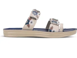 WALKAROO Flat Sandals For Women|Soft Cushion Footbed, Lightweight PU Sole & Slip-On Sandals|WLR74018