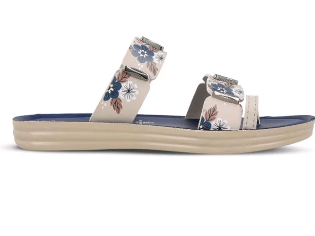 WALKAROO Flat Sandals For Women|Soft Cushion Footbed, Lightweight PU Sole & Slip-On Sandals|WLR74018