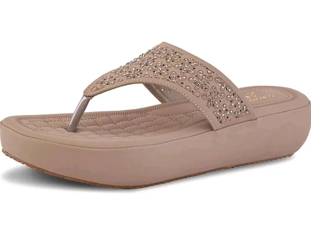 XE Looks Women’s Stylish Embellished Platform Slippers | Casual & Trendy for Girls & Women