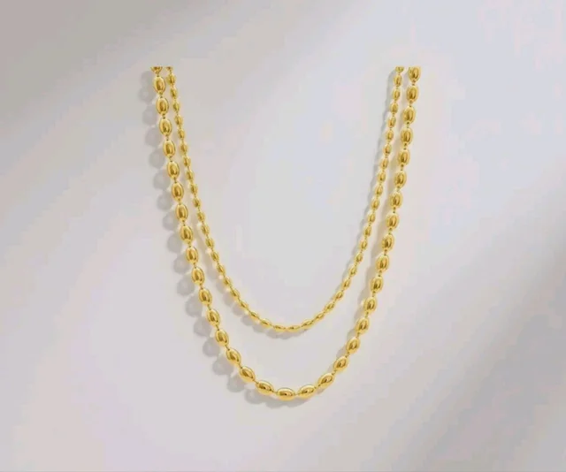 PALMONAS 18k Gold Plated Beaded Bliss Necklace for Women - Waterproof & Anti-Tarnish Necklace | Gift for Girls & Women