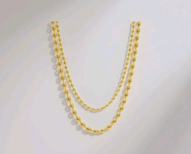 PALMONAS 18k Gold Plated Beaded Bliss Necklace for Women - Waterproof & Anti-Tarnish Necklace | Gift for Girls & Women
