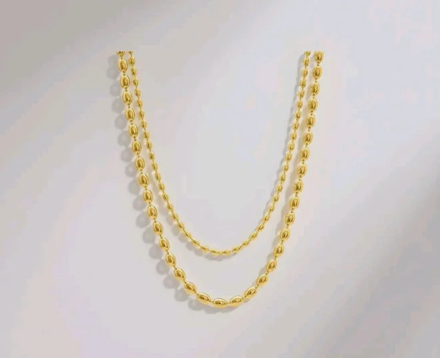 PALMONAS 18k Gold Plated Beaded Bliss Necklace for Women - Waterproof & Anti-Tarnish Necklace | Gift for Girls & Women