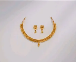 Jewellery for Less Traditional Gold Plated Necklace Set for Women | Ethnic Designer Jewellery Collection with Matching Earrings | Wedding