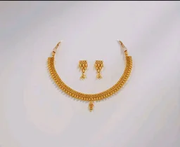 Jewellery for Less Traditional Gold Plated Necklace Set for Women | Ethnic Designer Jewellery Collection with Matching Earrings | Wedding