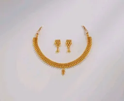 Jewellery for Less Traditional Gold Plated Necklace Set for Women | Ethnic Designer Jewellery Collection with Matching Earrings | Wedding