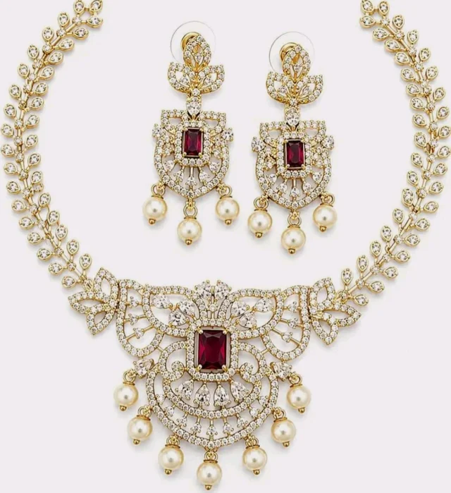 Women’s Necklace Set with Matching Earrings | Elegant Jewellery Set | Traditional Bridal Necklace for Wedding, Party & Festive Wears
