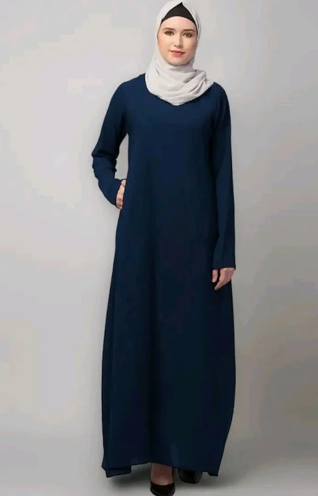 Muslim Closet� Women's Inner Abaya Dress With Side Pocket Made with Nida Matte Fabric
- S, Teal Green