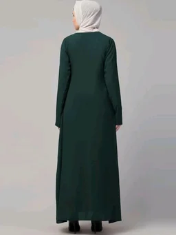 Muslim Closet� Women's Inner Abaya Dress With Side Pocket Made with Nida Matte Fabric
- 2XL, Bottle Green