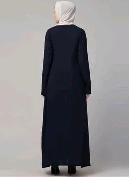 Muslim Closet� Women's Inner Abaya Dress With Side Pocket Made with Nida Matte Fabric
- L, Navy Blue