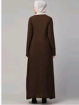 Muslim Closet� Women's Inner Abaya Dress With Side Pocket Made with Nida Matte Fabric
- 2XL, Brown