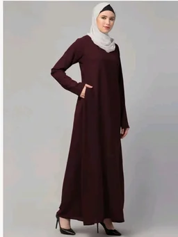 Muslim Closet� Women's Inner Abaya Dress With Side Pocket Made with Nida Matte Fabric
- 2XL, Brown