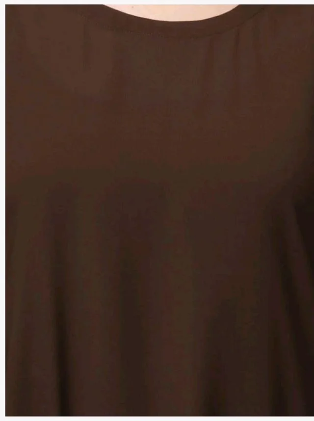 Muslim Closet� Women's Inner Abaya Dress With Side Pocket Made with Nida Matte Fabric
- 2XL, Brown