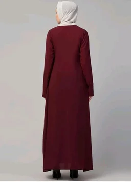 Muslim Closet� Women's Inner Abaya Dress With Side Pocket Made with Nida Matte Fabric
- 2XL, Maroon