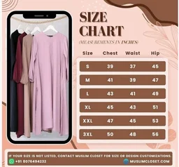 Two Pieces Abaya Dress with Zip On Front made with Nida Matte Fabric - Knee length Burqa for Women and Girls
- 3XL, Puce Pink