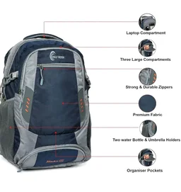 Half Moon Extra Large Size 55L Waterproof Rucksack Bags/Trekking Back packs for Man Woman | Luggage Bag for Travelling with Laptop Compartment | For Hiking, Travel Tracking Backpack for Men & Women