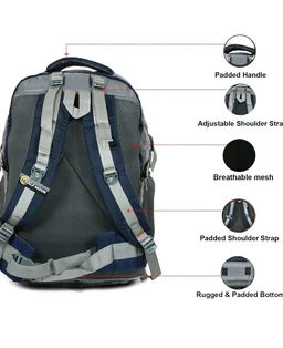 Half Moon Extra Large Size 55L Waterproof Rucksack Bags/Trekking Back packs for Man Woman | Luggage Bag for Travelling with Laptop Compartment | For Hiking, Travel Tracking Backpack for Men & Women