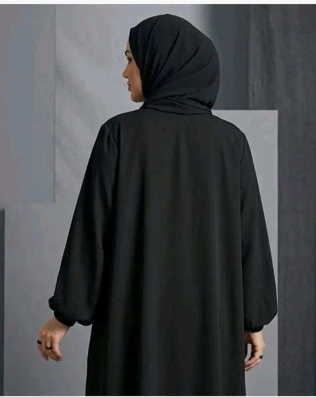 Women Firdous Fabric Embroidered Abaya Burqa | Round Neck | Classic Fit | Without Dupatta
- L, Black