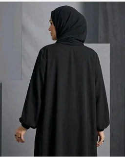 Women Firdous Fabric Embroidered Abaya Burqa | Round Neck | Classic Fit | Without Dupatta
- L, Black