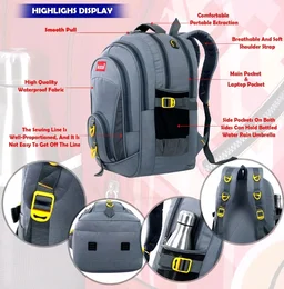ROZEN 47 Ltrs, 46 cms School Bag Class 5-12 Large 5 partition Laptop Collage Office Travel Backpack Unisexp