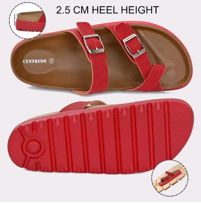 Centrino Women’s Berkin-Style Slip-On Sandals | Open Toe Design | Soft PU Footbed | Lightweight & Comfortable | Arch Support | On-Grip Sole | Casual Outdoor Wear (9228)