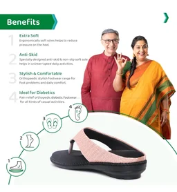 ORTHO JOY womens Ortho Joy Extra-soft Fancy Doctor Slippers for Women Slipper