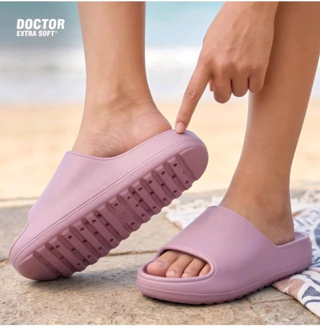 DOCTOR EXTRA SOFT Women's Classic Ultra Soft Sliders/Slippers With Cushion Footbed For Adult|Comfortable & Light Weight|Stylish & Anti-Skid|Waterproof & Everyday Flip Flops For Ladies & Girls D-508