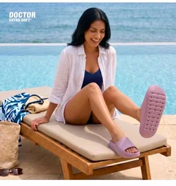 DOCTOR EXTRA SOFT Women's Classic Ultra Soft Sliders/Slippers With Cushion Footbed For Adult|Comfortable & Light Weight|Stylish & Anti-Skid|Waterproof & Everyday Flip Flops For Ladies & Girls D-508