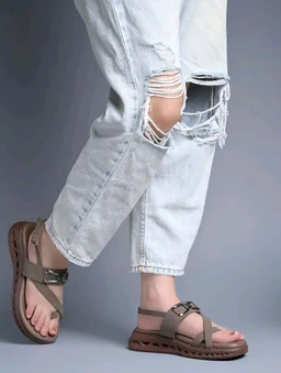 Shoetopia Women's Comfort Slingback Sandals | Cushioned Platform Toe Ring Sandals with Adjustable Buckle & Metallic Accent | Lightweight Casual Everyday Footwear