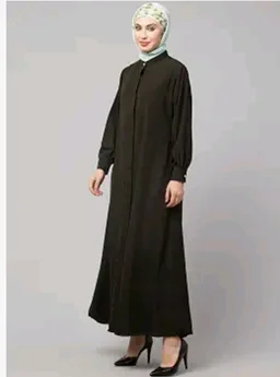 Mallika Women Modest Wear Front Open Abaya Burkha for Everyday use
- S, Olive