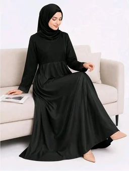 Mehar Hijab Nia Abaya with Hijab Shwal for Women| Elegant Modest Islamic Wear
- 2XL, Black