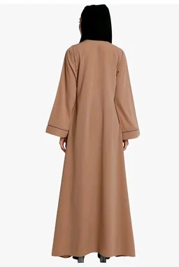 Women’s Front Open Abaya with Piping Work Made in Nida fabric With Long Sleeves and Side Pockets for Girls and Ladies (BT-FOA-008)
- XL, Khaki