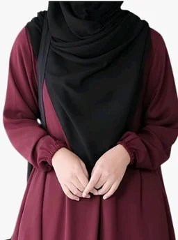Two Pieces Abaya Dress with Elasticated Sleeves made with Nida Matte Fabric - Knee length Burqa for Women and Girls
- M, Maroon