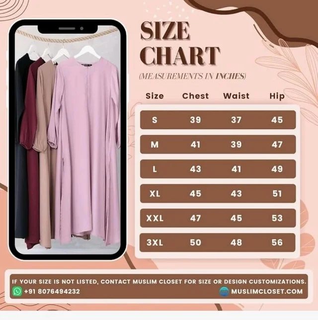 Two Pieces Abaya Dress with Elasticated Sleeves made with Nida Matte Fabric - Knee length Burqa for Women and Girls
- M, Maroon