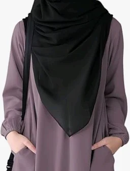 Two Pieces Abaya Dress with Elasticated Sleeves made with Nida Matte Fabric - Knee length Burqa for Women and Girls
- M, Violet