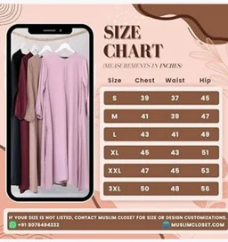 Two Pieces Abaya Dress with Elasticated Sleeves made with Nida Matte Fabric - Knee length Burqa for Women and Girls
- M, Violet