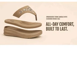 Carrito, Women Wedge Thong Heels | Comfortable Flats | Comfort Orthopaedic Sandals for Women| Doctor Slippers/Flip-Flops | Arch Support & Heel Cushion | Lightweight Anti-Skid Sole | Ultra-Cushioned Shock Absorbing Footbed | Available in Open Toe & Toe Separator Style | Water Resistant