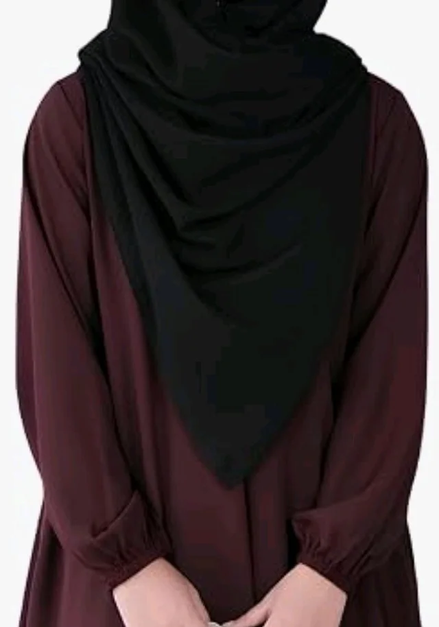 Two Pieces Abaya Dress with Elasticated Sleeves made with Nida Matte Fabric - Knee length Burqa for Women and Girls
- 2XL, Burgundy