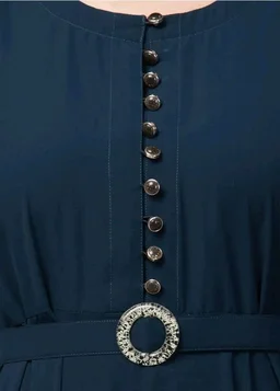 Umbrella Abaya with Adjustible belt and Fashionable buttons Bell Sleeves in Nida Matte Fabric
- 3XL, Teal Green