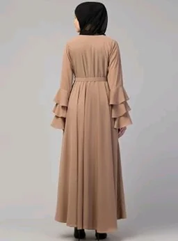 Umbrella Abaya with Adjustible belt and Fashionable buttons Bell Sleeves in Nida Matte Fabric
- 2XL, Khaki