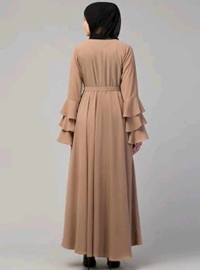 Umbrella Abaya with Adjustible belt and Fashionable buttons Bell Sleeves in Nida Matte Fabric
- 2XL, Khaki