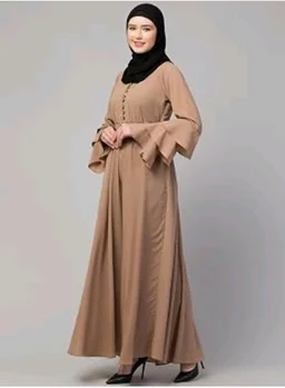 Umbrella Abaya with Adjustible belt and Fashionable buttons Bell Sleeves in Nida Matte Fabric
- 2XL, Khaki