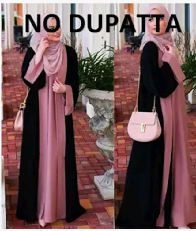 Shrug design burqa design for up to 65kg body wieght. NO DUPATTA
- 2XL, Black Baby pink