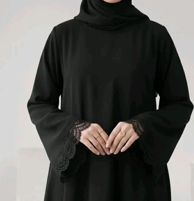 Women Firdous Fabric Solid Abaya Burqa | Long Sleeve | Classic Fit | Without Dupatta
- S, Black