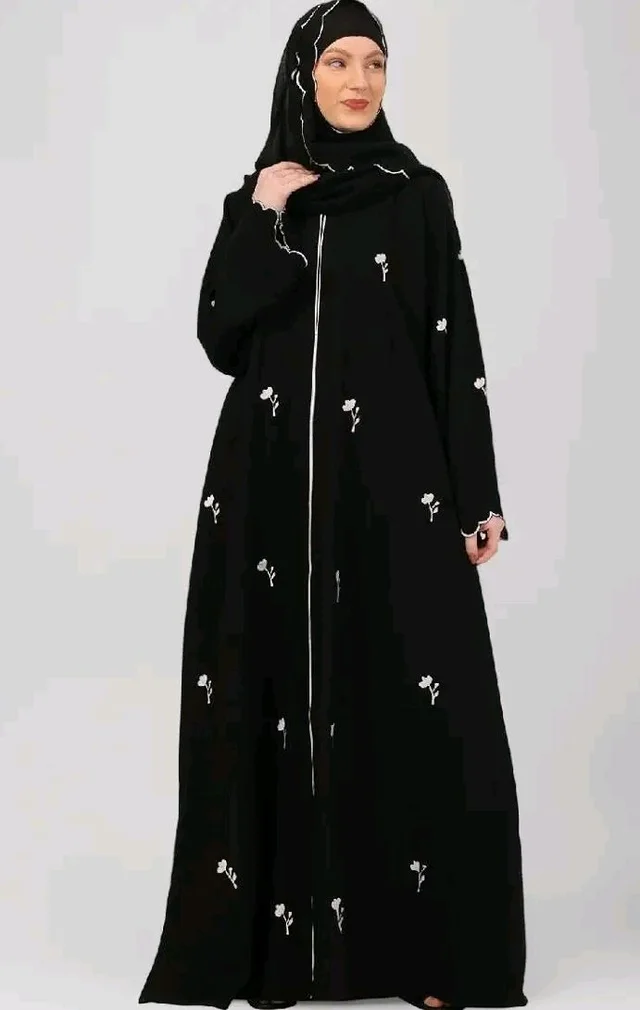 Women’s CEY Fabric Classic Hand Embroidered A-Line Abaya (BT-EAB-003)
- M, Black