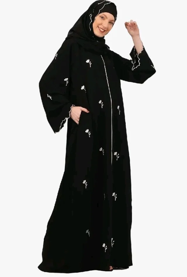 Women’s CEY Fabric Classic Hand Embroidered A-Line Abaya (BT-EAB-003)
- M, Black