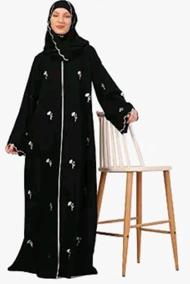 Women’s CEY Fabric Classic Hand Embroidered A-Line Abaya (BT-EAB-003)
- M, Black