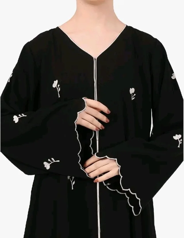 Women’s CEY Fabric Classic Hand Embroidered A-Line Abaya (BT-EAB-003)
- M, Black