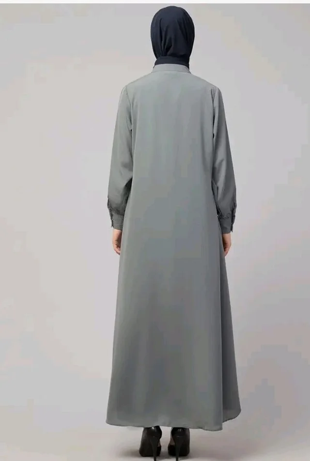 Mallika Women Modest Wear Front Open Abaya Burkha for Everyday use
- 3XL, Grey