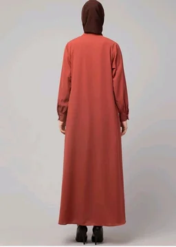 Mallika Women Modest Wear Front Open Abaya Burkha for Everyday use
- M, Rust