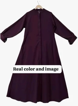 Mallika Women Modest Wear Front Open Abaya Burkha for Everyday use
- 2XL, Wine